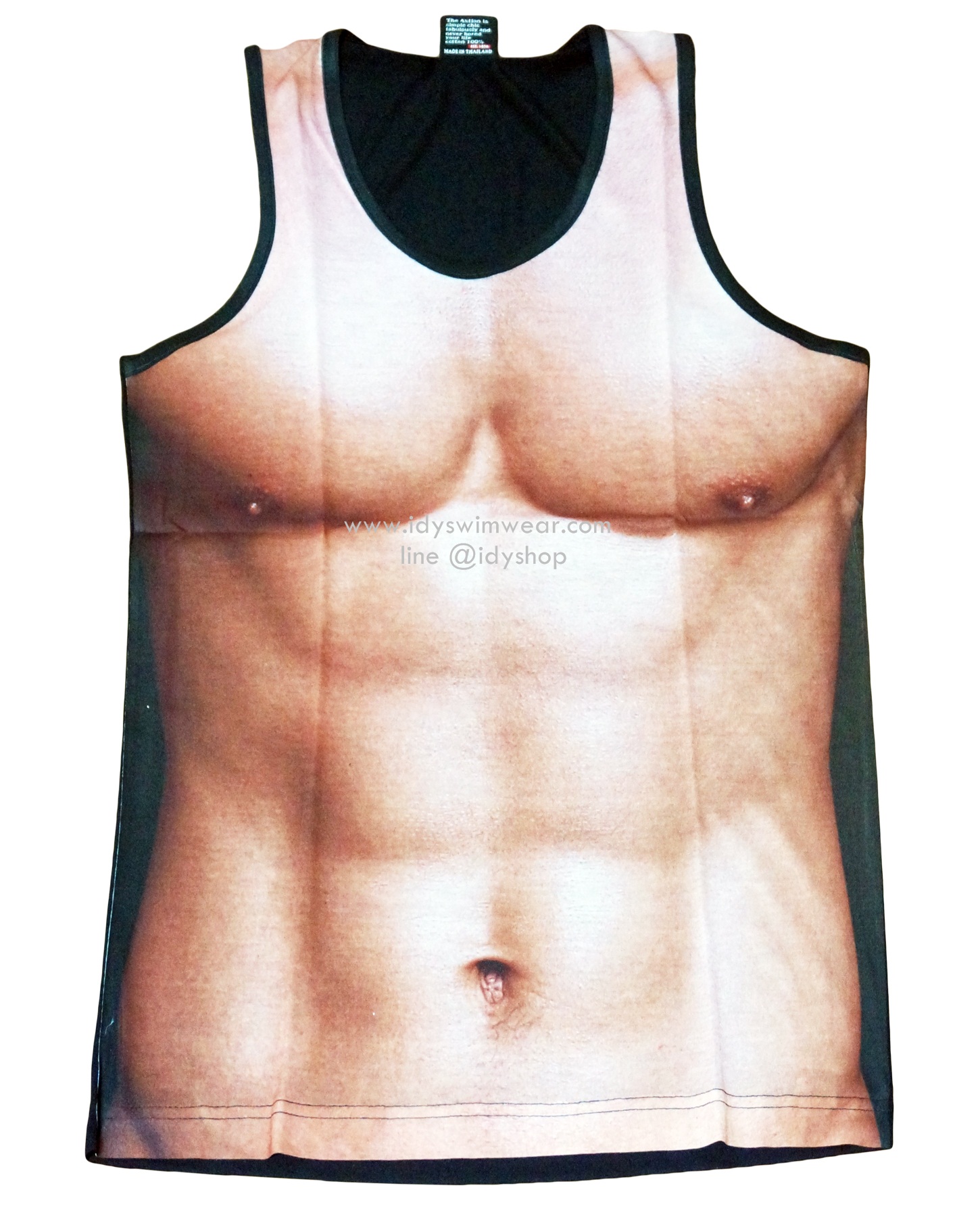 size XL แขนกล้าม พื้นดำ Sixpack t shirt เสื้อลายกล้าม เสื้อยืด ลายกล้ามท้อง สกรีนด้านหน้า เสื้อวิ่ง เสื้อไปทะเล เสื้อตลก เสื้อสกรีน