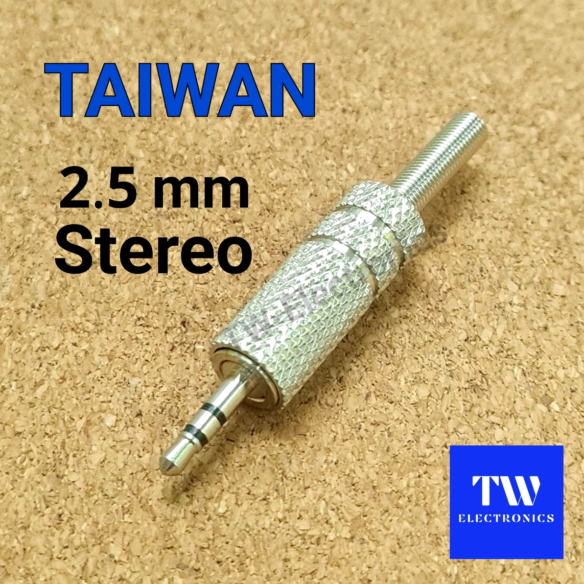 2.5mm Stereo ตัวผู้ เหล็ก ท้ายสปริง TAIWAN