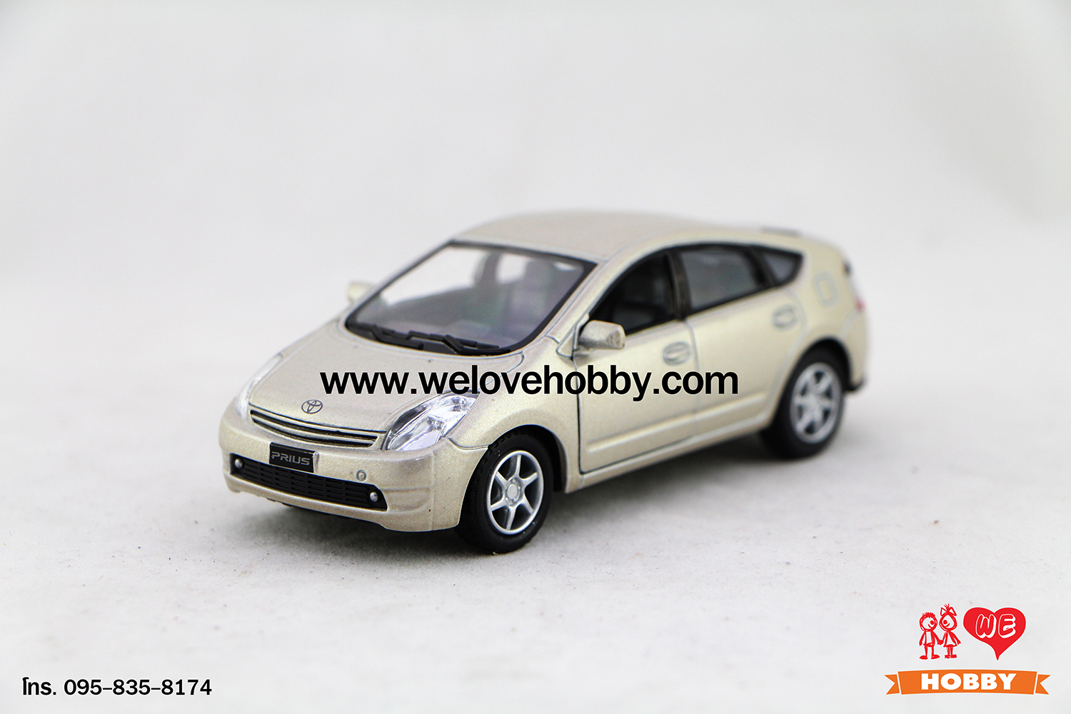 โมเดลรถ Toyota Prius สีบรอนซ์ทอง Scale 1:34