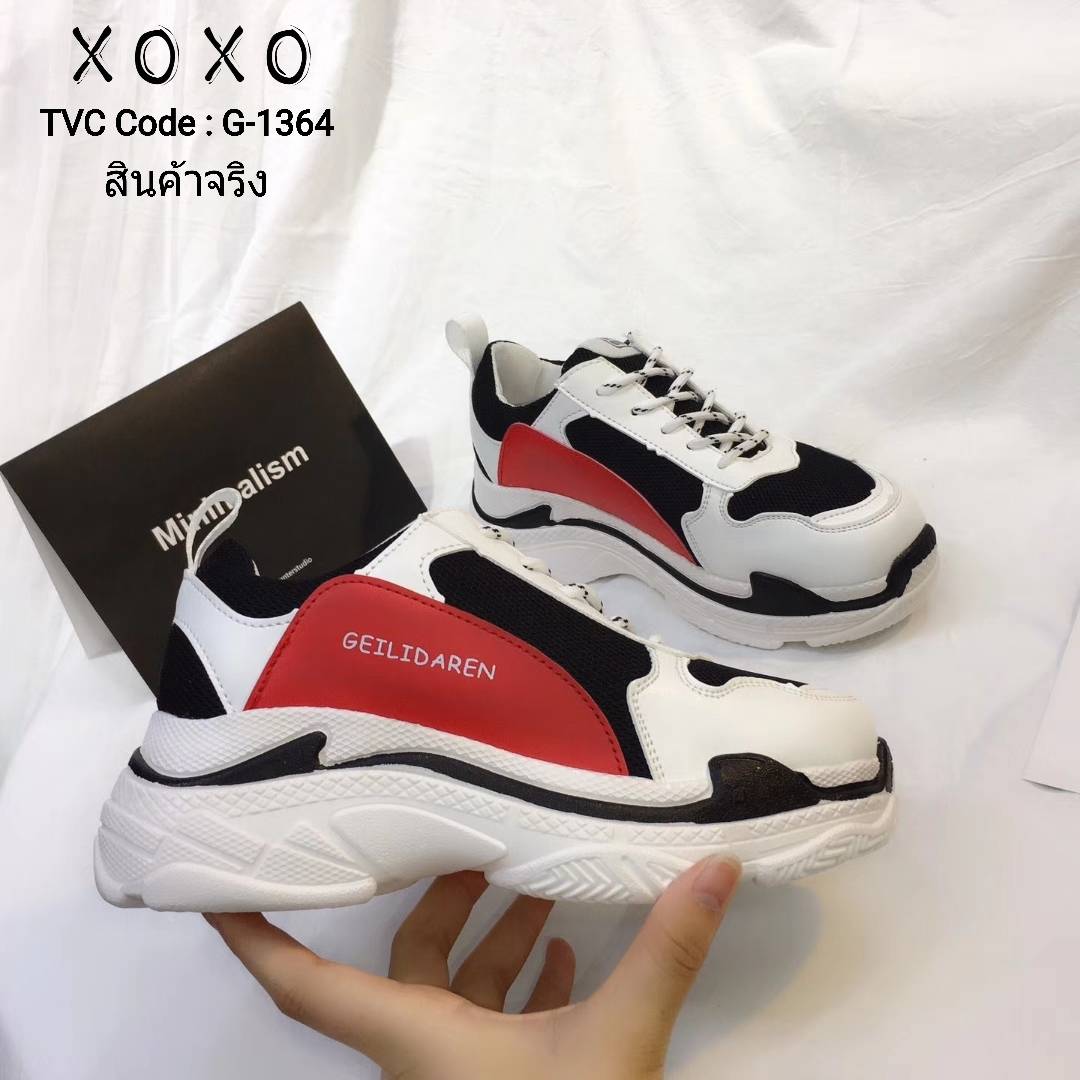 รองเท้าผ้าใบแต่งสีแฟชั่นทรงsport