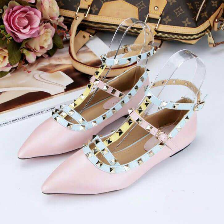 รองเท้าส้นแบน Style Valentino Pastel (สีชมพู)