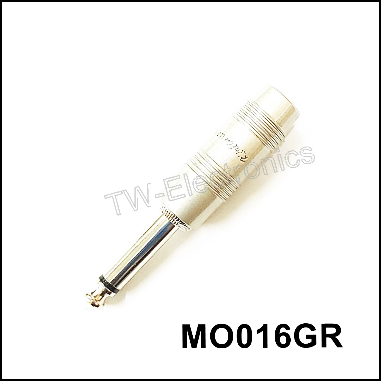 ปลั๊กโฟนโมโน 6.35 (1/4") บรอนซ์เทา, หัวเงิน (ท้ายใหญ่ 8mm) / MO016GR