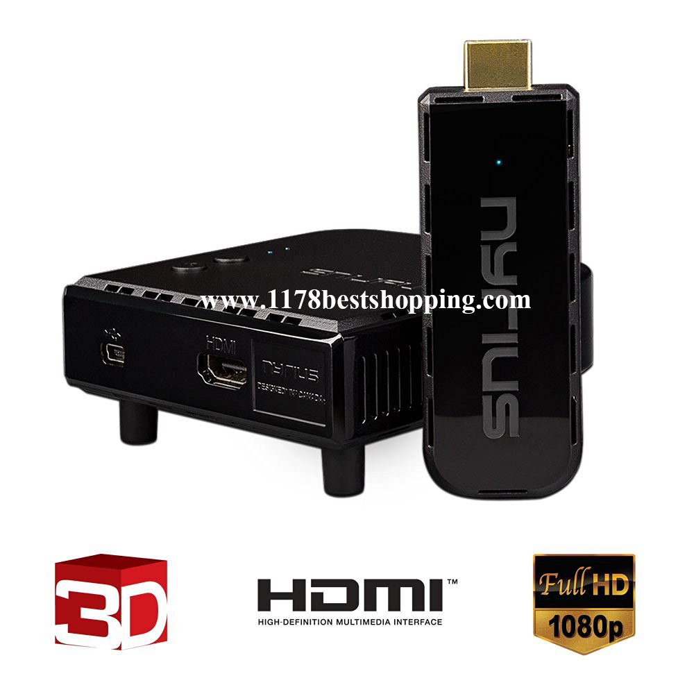Nyrius ARIES Pro Wireless HDMI Transmitter and Receiver To Stream HD 1080p 3D Video From Laptop, PC, Cable, Netflix, YouTube, PS4, Xbox 1, Drones, Pro Camera, To HDTV/Projector/Monitor (NPCS600)