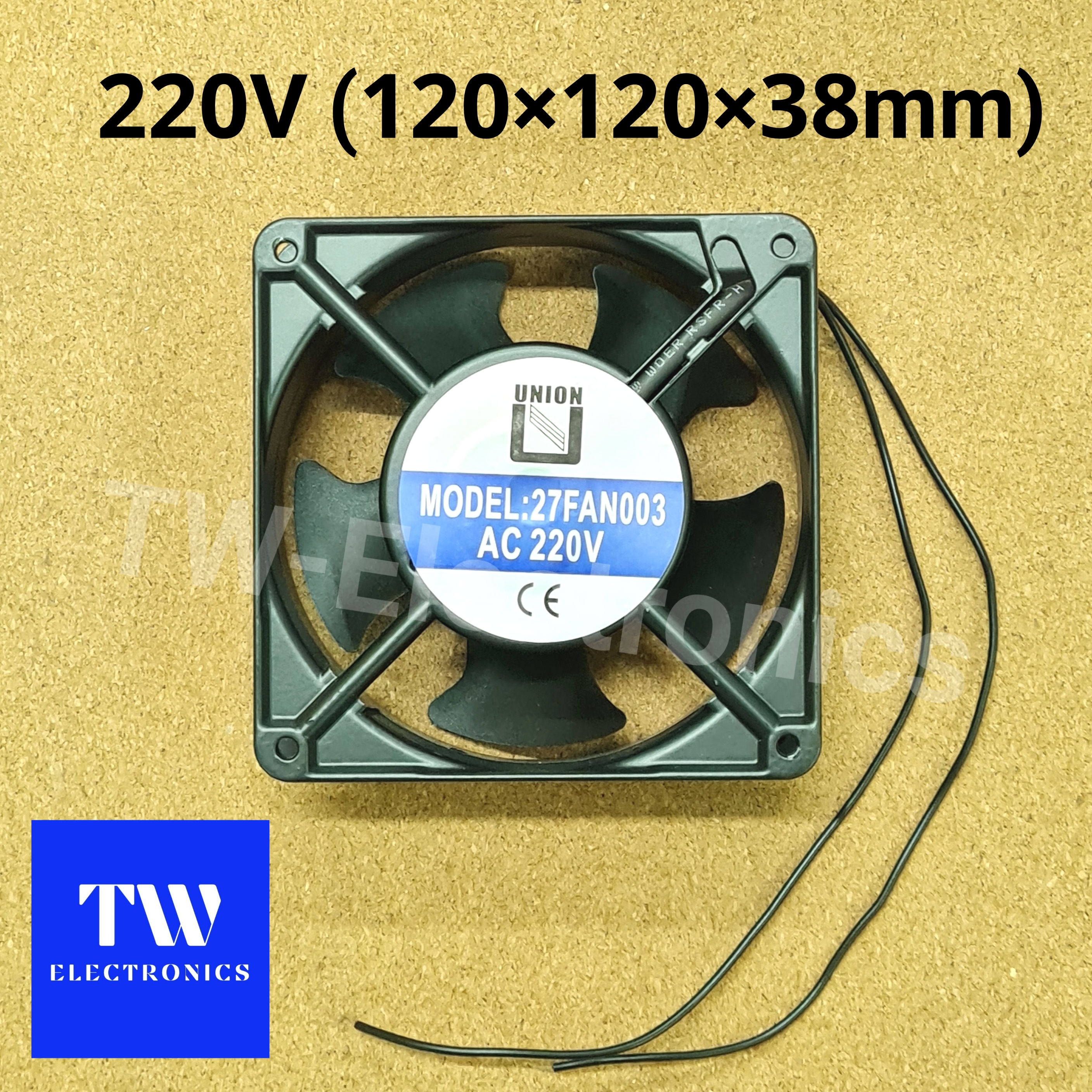 พัดลมระบายความร้อน 4.5นิ้ว 220V (120×120×38mm) UNION27FAN003