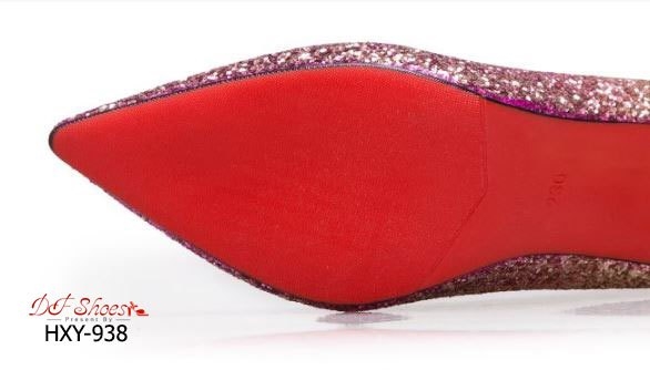 รองเท้าคัทชูกลิตเตอร์ตัดสีทูโทน (สีม่วงทอง)