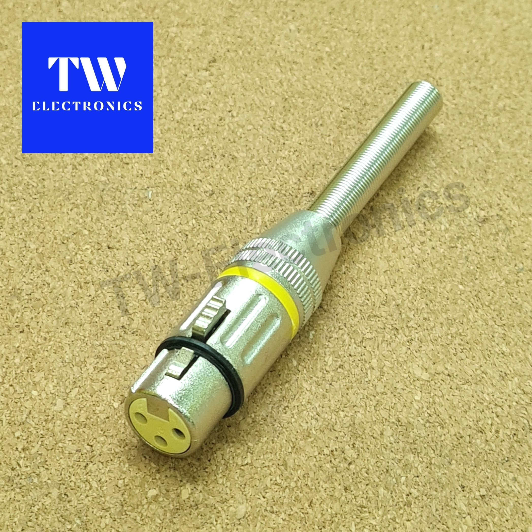 XLR ตัวเมีย ท้ายสปริง (คาดสีเหลือง)