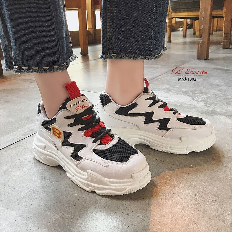 รองเท้าผ้าใบสไตล์Sportแต่งสีแฟชั่น (สีเหลือง)