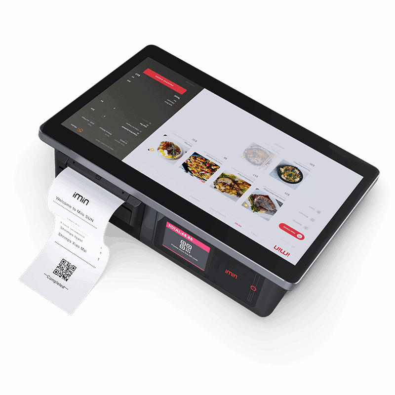 ขายถูก เครื่องPOS iMin D1 เครื่อง POS Android หน้าจอสัมผัส 2 จอ ขนาด 10.1 นิ้ว พร้อมเครื่องพิมพ์ใบเสร็จ 58 มม. ระบบแอนดรอยด์ รองรับ Loyverse Ocha ประกันศูนย์ 1ปี