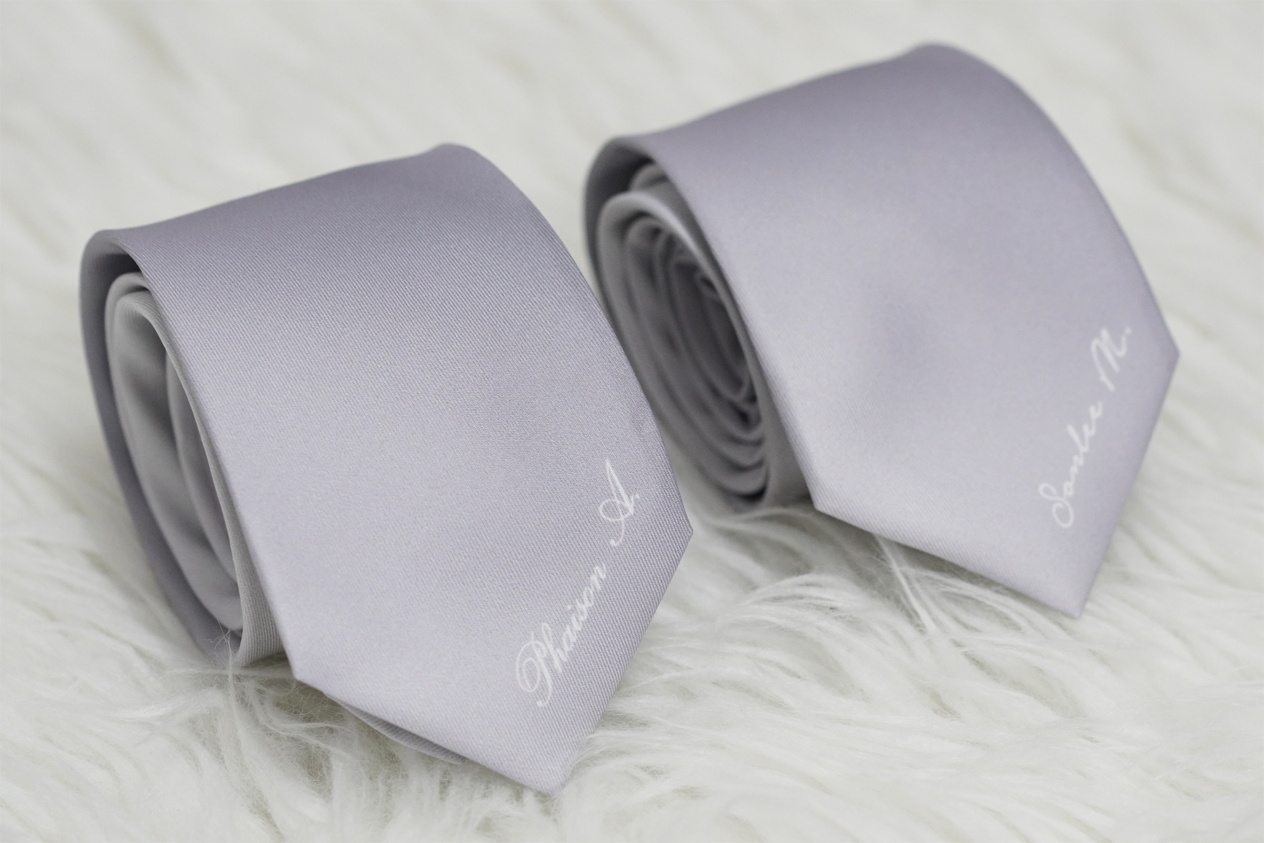 เนคไท สั่งทำใส่ชื่อ ขนาด 3" - Minimal - Silver - Gradient