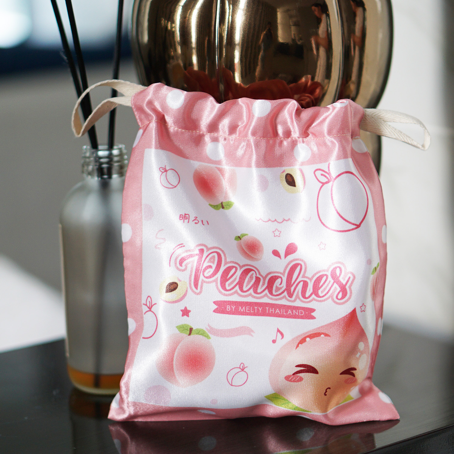 ถุงผ้าซาติน Peaches