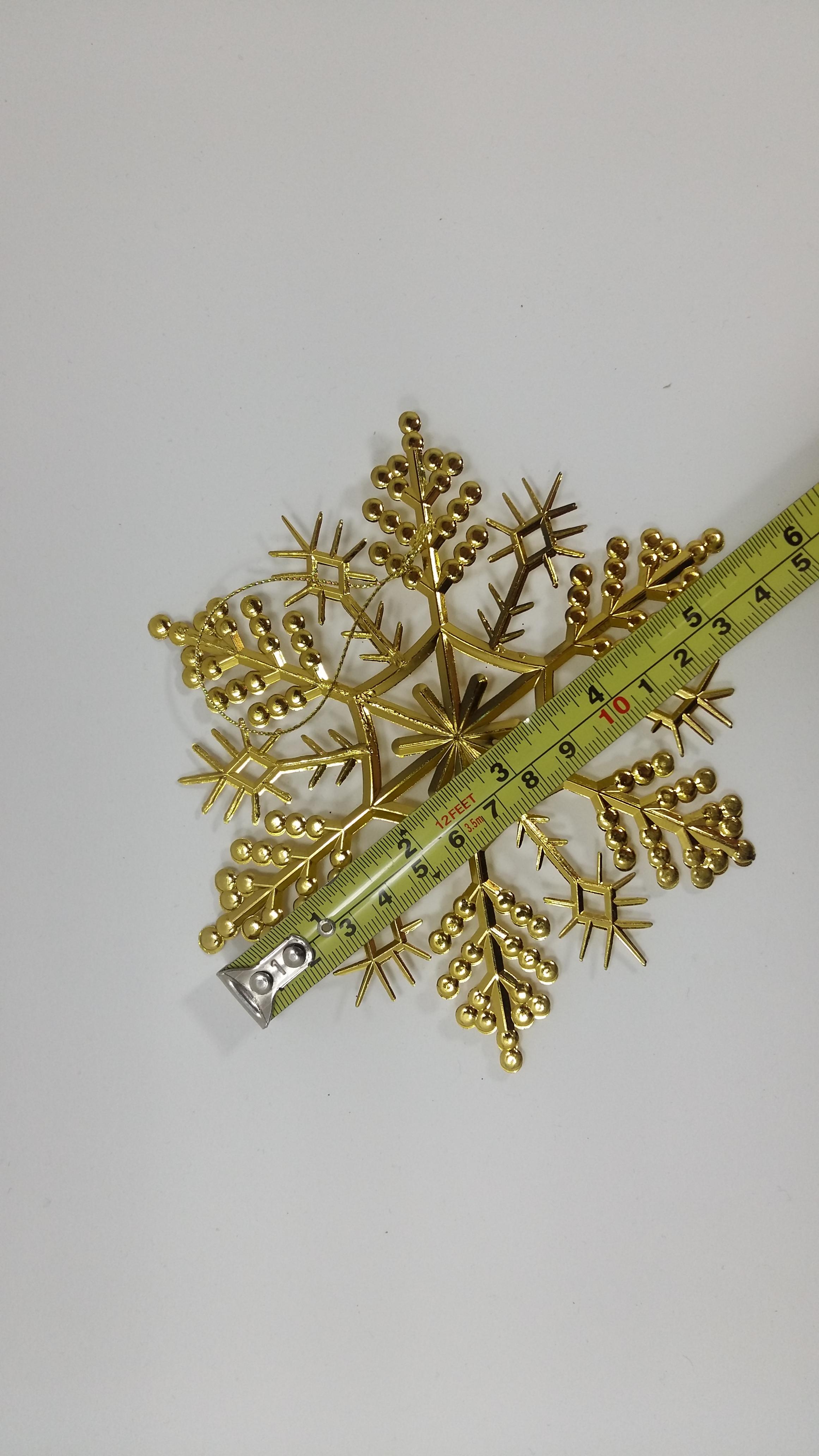 เกล็ดหิมะสีทอง (2 อัน) 5.5 นิ้ว (14 ซม.) snowflake ornaments 5.5" (2 piecses)