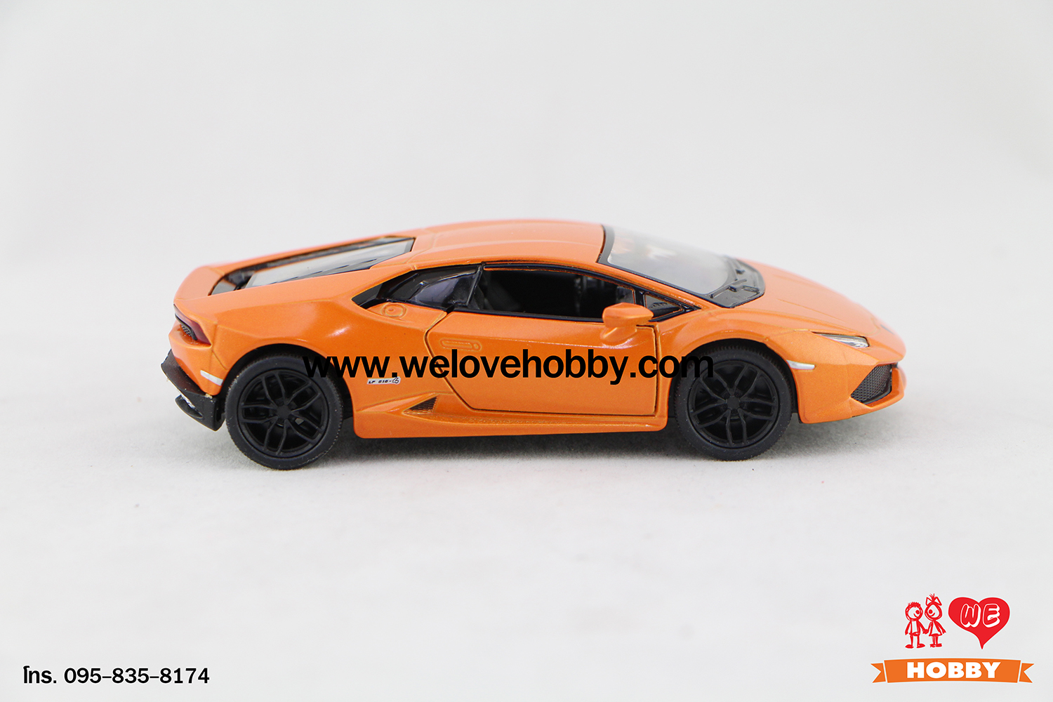 โมเดลรถซุปเปอร์ คาร์ Lamborghini Huracán LP610-4 สีส้ม Scale 1:36