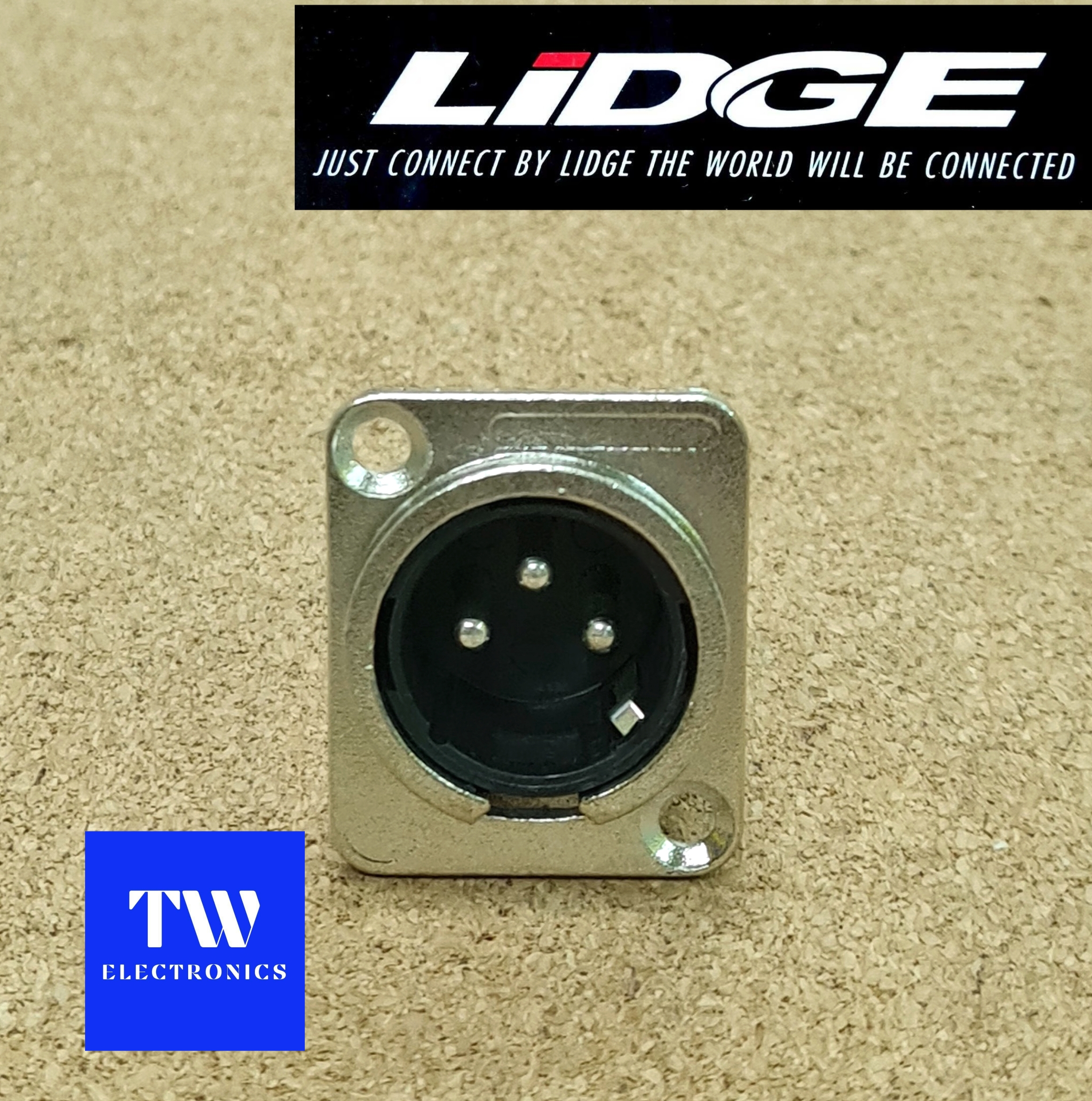 XLR 3P ตัวผู้ ติดแท่น LIDGE / YM-047A