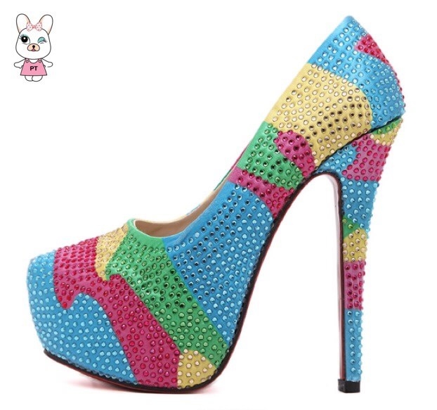 รองเท้าส้นสูง Rainbow Pastel