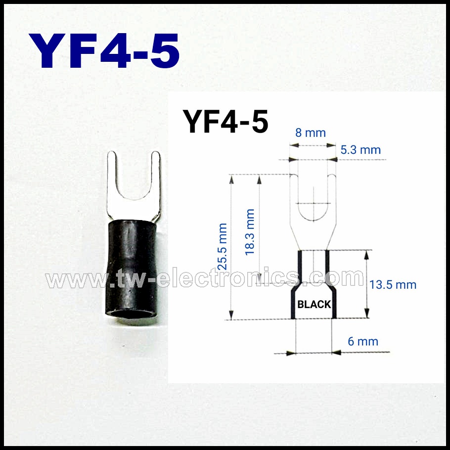 หางปลาแฉก หุ้ม(สีดำ) T-LUG / YF4-5