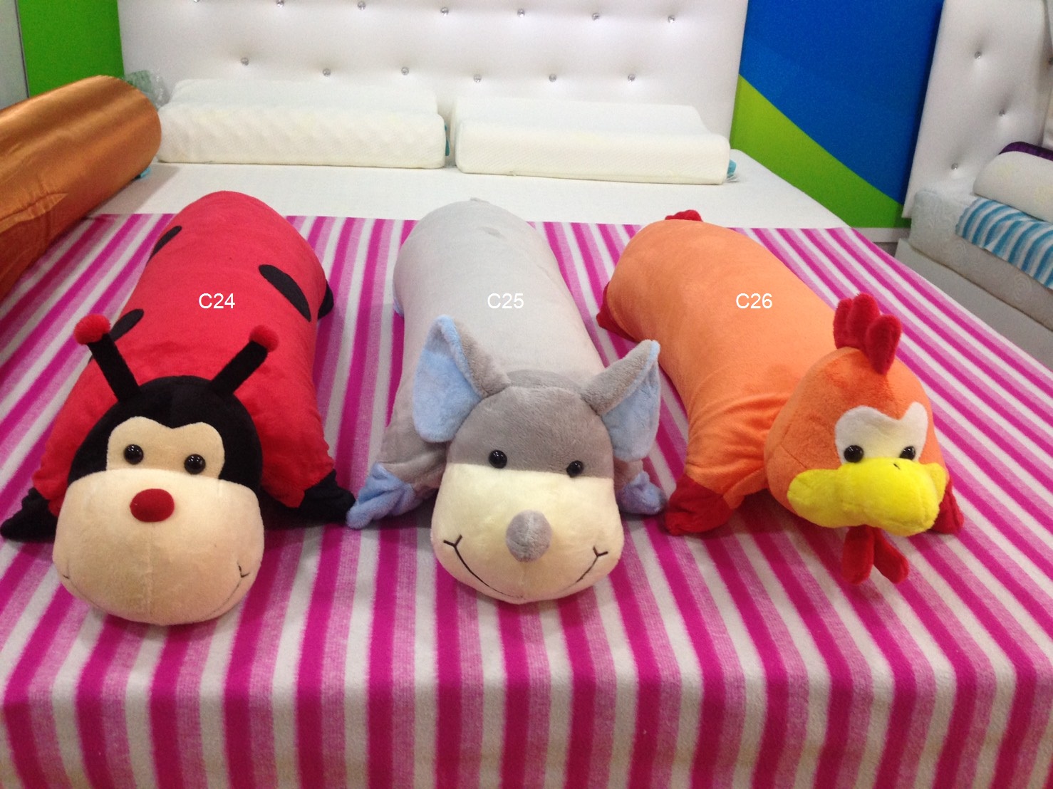 หมอนข้างตุ๊กตา 3 in 1 ยางพารา