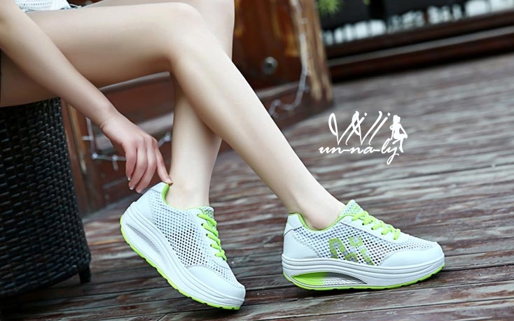 รองเท้าผ้าใบ Sport M ดอกไม้พาสเทล (สีเขียว)