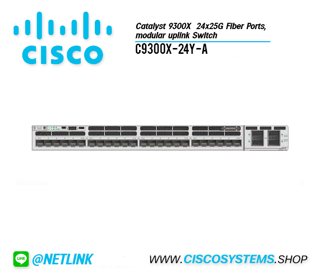 C9300X-24Y-A (Catalyst 9300X 24x25G Fiber Ports, modular uplink Switch)