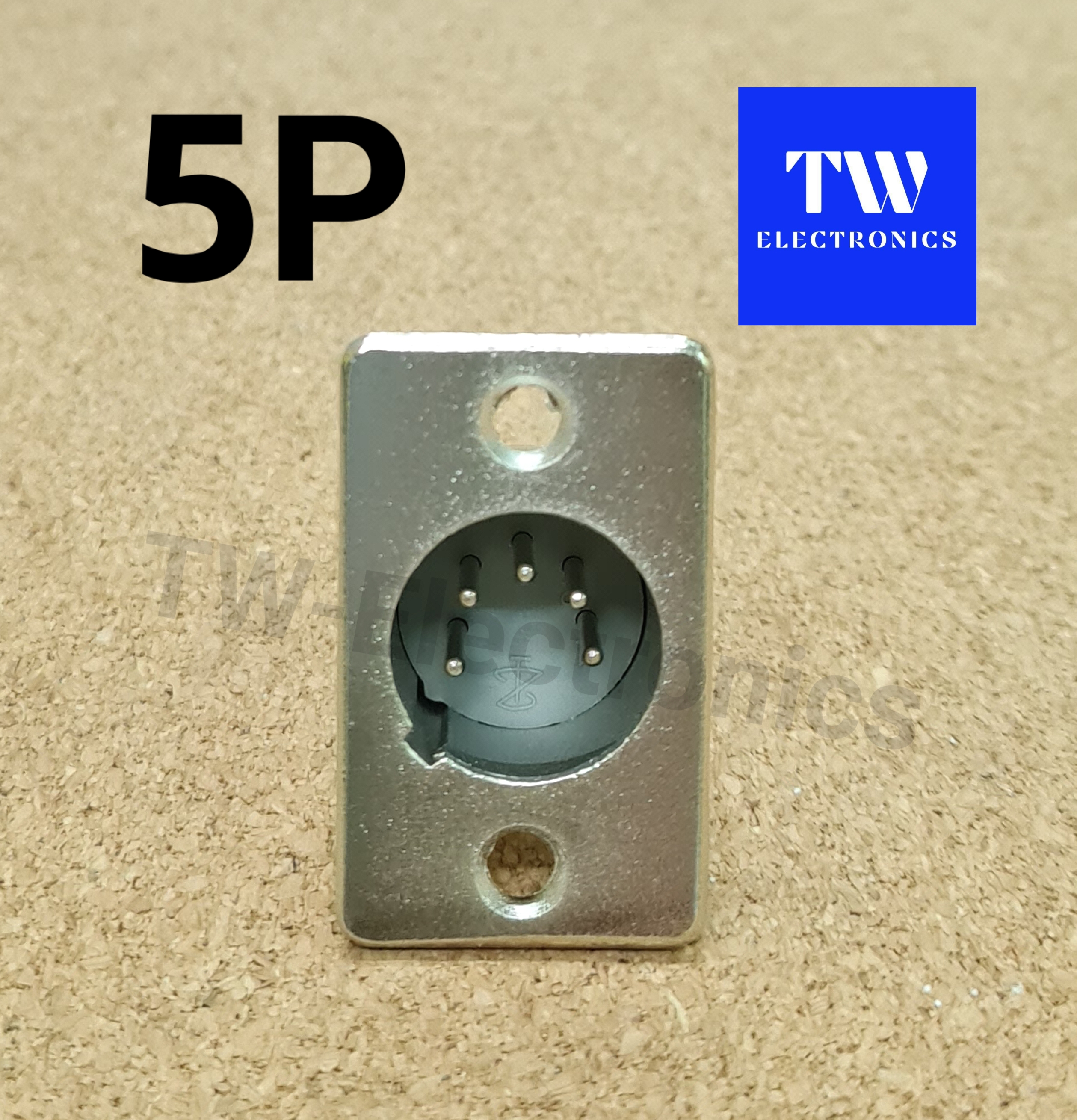 XLR 5P ตัวผู้ ติดแท่น TAIWAN