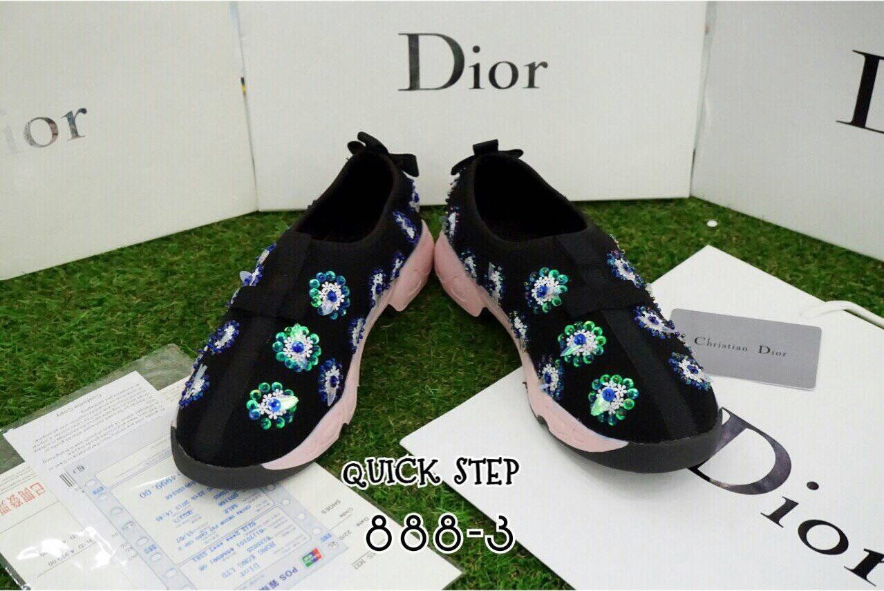 พร้อมส่ง : รองเท้า Dior Fusion Sneakers สีดำดอกเขียว (งานAAA)