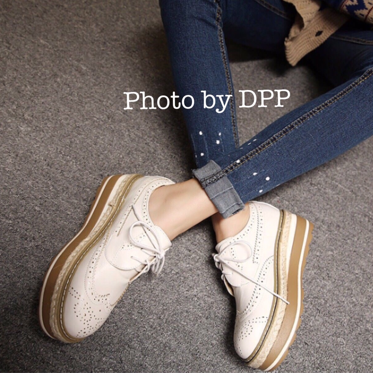 พร้อมส่ง : รองเท้า Oxford เสริมส้น (สีน้ำตาล)