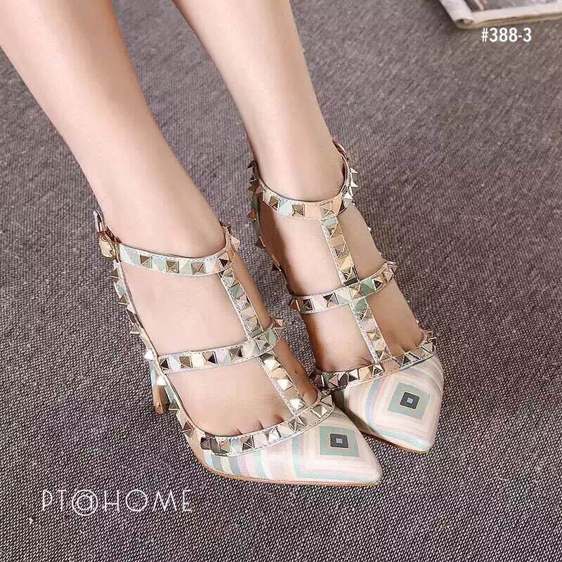 รองเท้า Valentino Aztec Heels 2016 (สีชมพู)