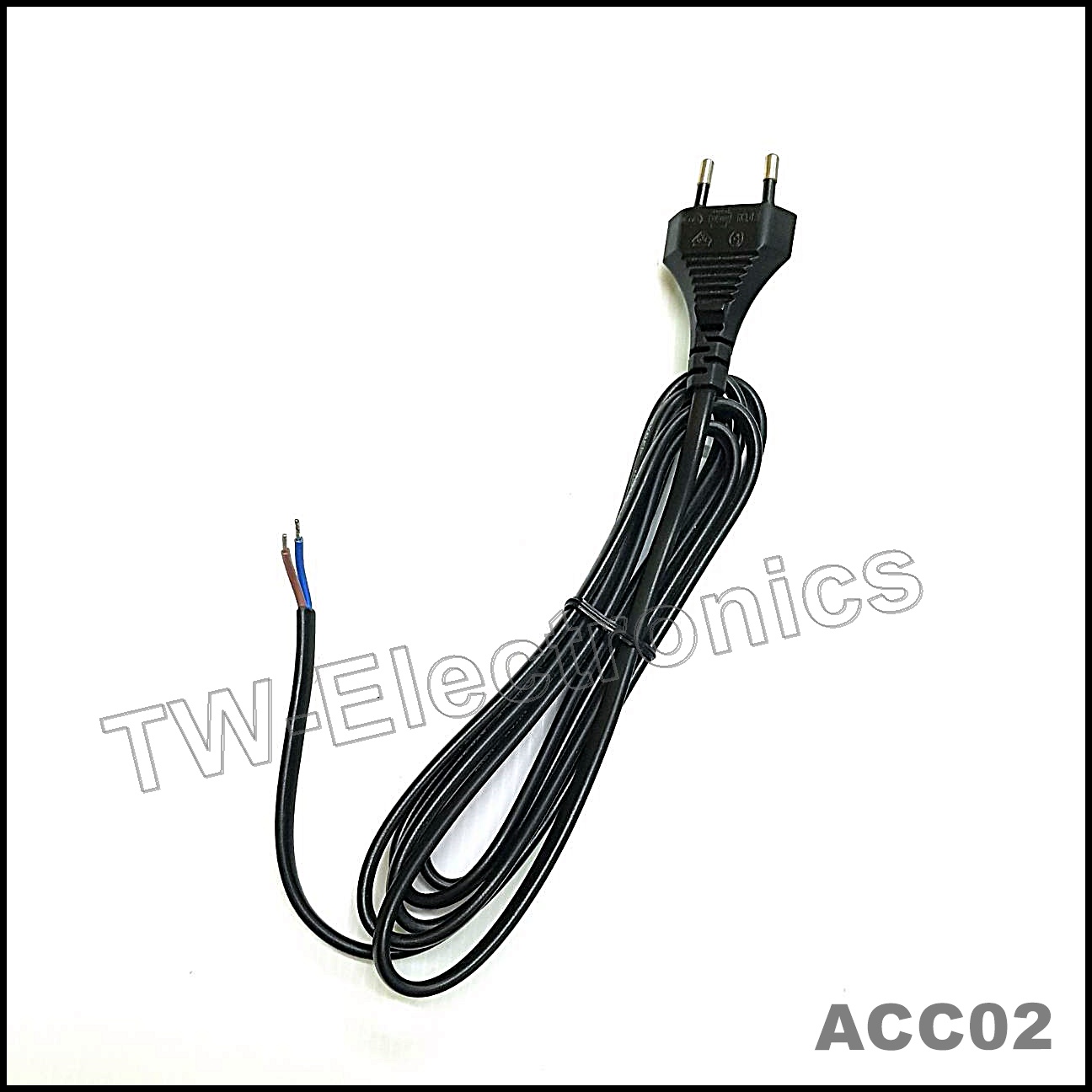 สายไฟ H03VVH2-F / VDE-ท้ายเปลือย (2m) / ACC202