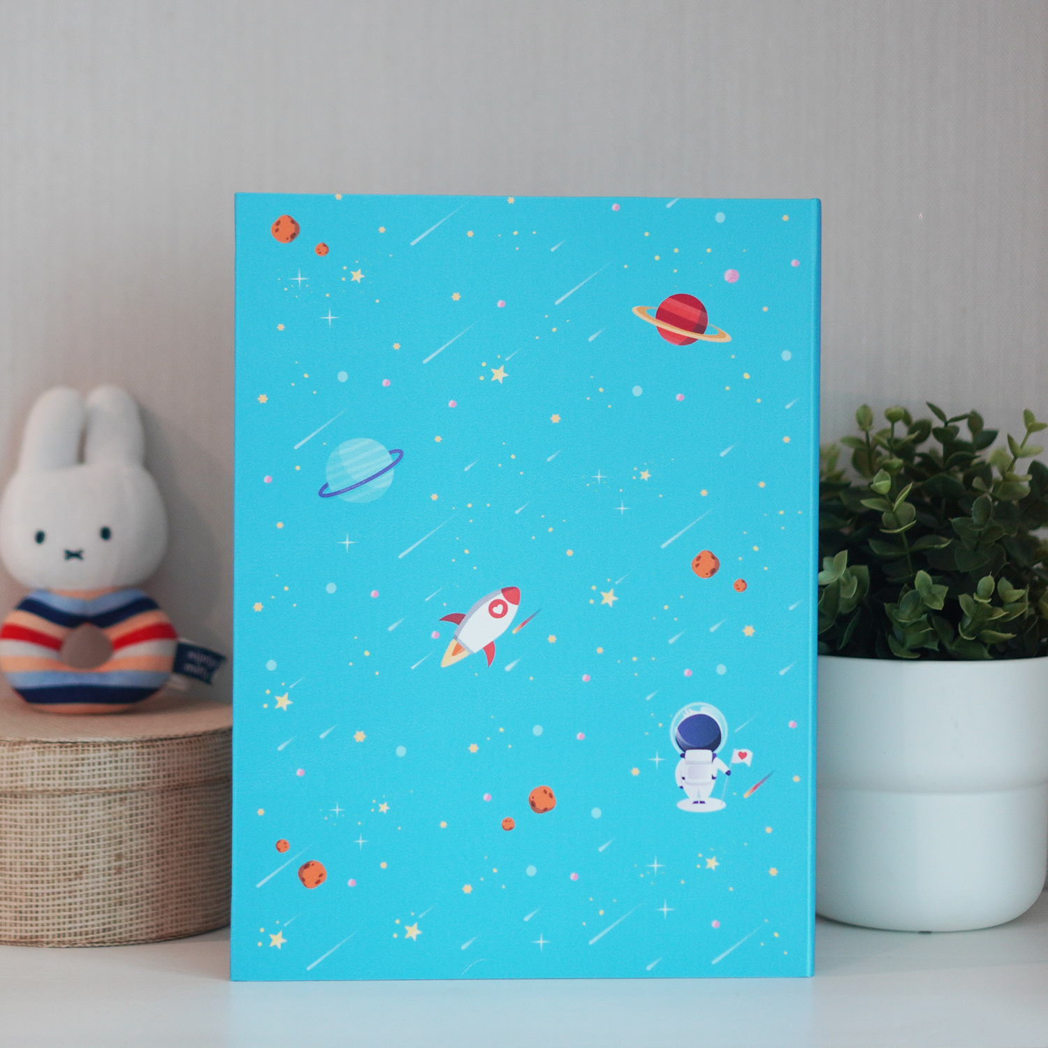แฟ้มทะเบียนสมรส/สูติบัตร สั่งทำใส่ข้อความ ลาย Chinese Calendar - Space - Blue