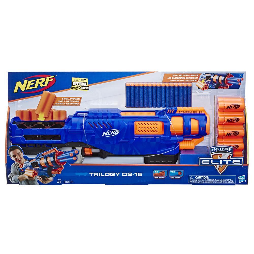 Hasbro Nerf N-Strike Elite Trilogy DS-15 Toy Blaster with 15 Nerf Elite Darts ฮาสโบร ลิขสิทธิ์แท้