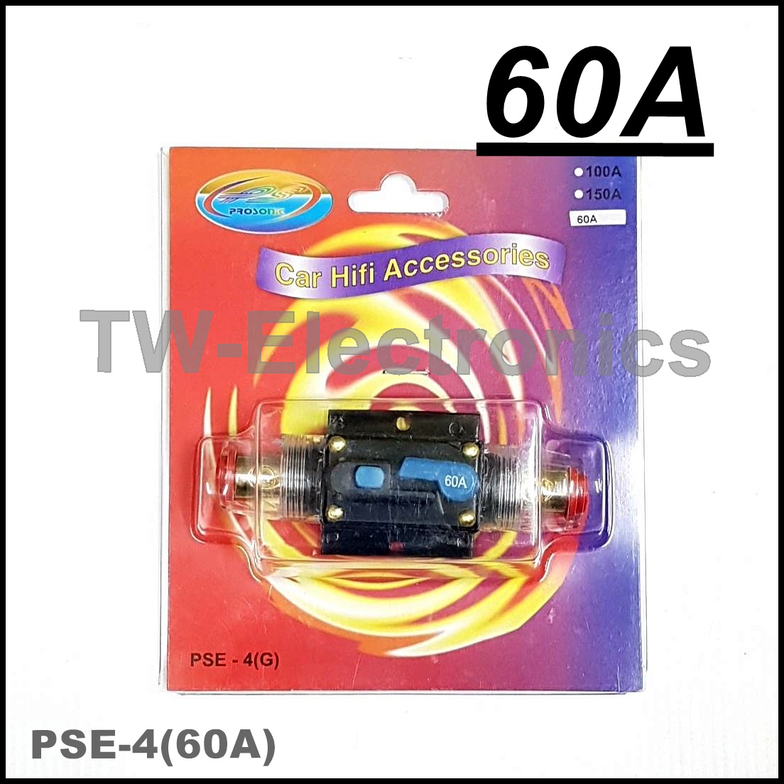 กระบอกฟิวส์รถยนต์ เบรคเกอร์ 60A / PSE-4