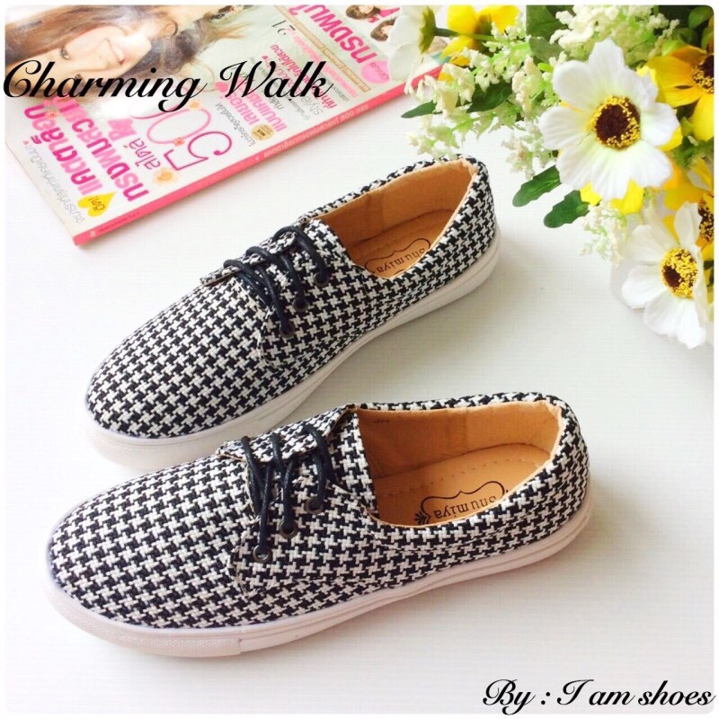 พร้อมส่ง : รองเท้าผ้าใบลายชิโนริ สไตล์เกาหลี