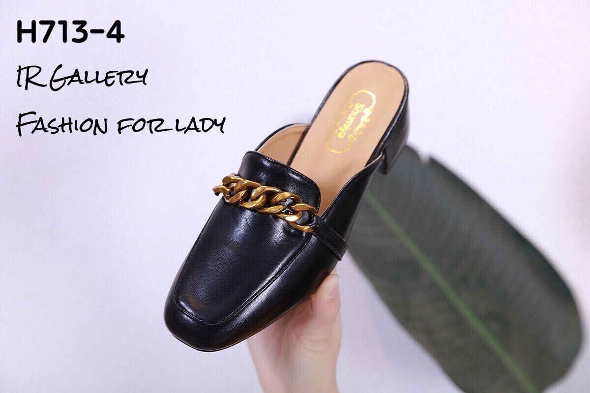 รองเท้าSlipperเสริมส้น Style Givenchy (สีชมพู)