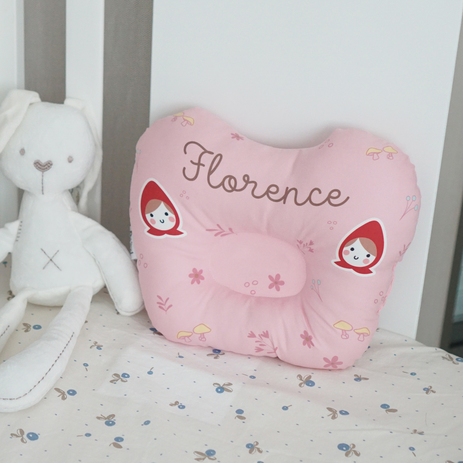 หมอนเด็ก หมอนหลุม Baby Pillow สั่งทำใส่ชื่อ ลาย Little Red Riding Hood - Pink
