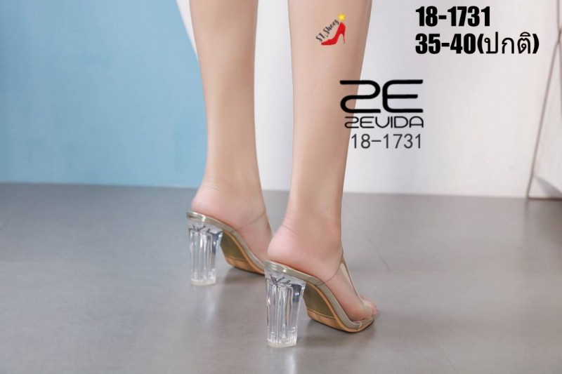 รองเท้าส้แก้วอะคริลิคเปิดส้น (สีขาว)