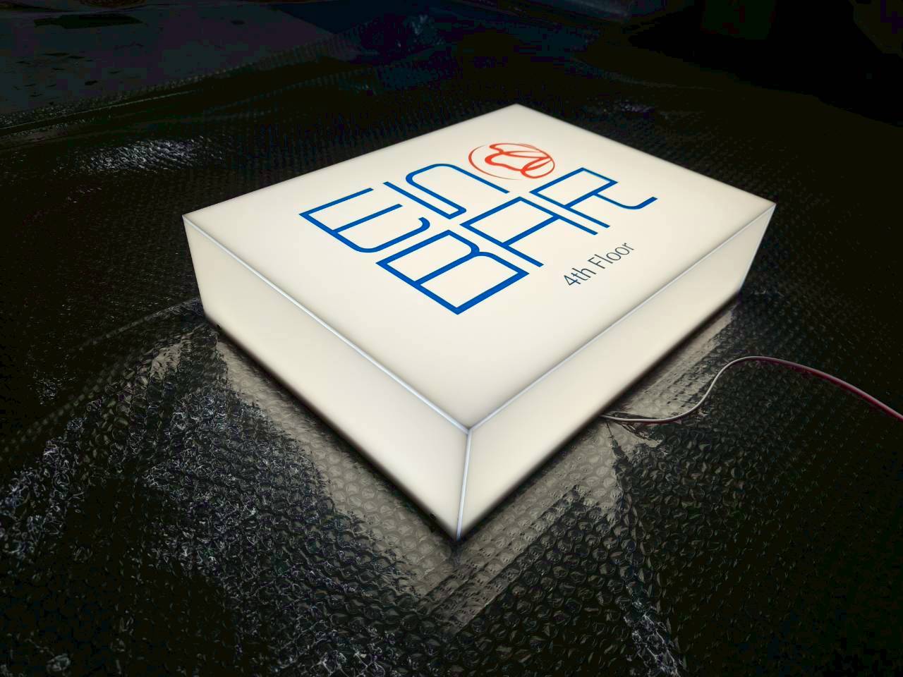 ป้ายกล่องไปอะคริลิคแสงรอบตัว