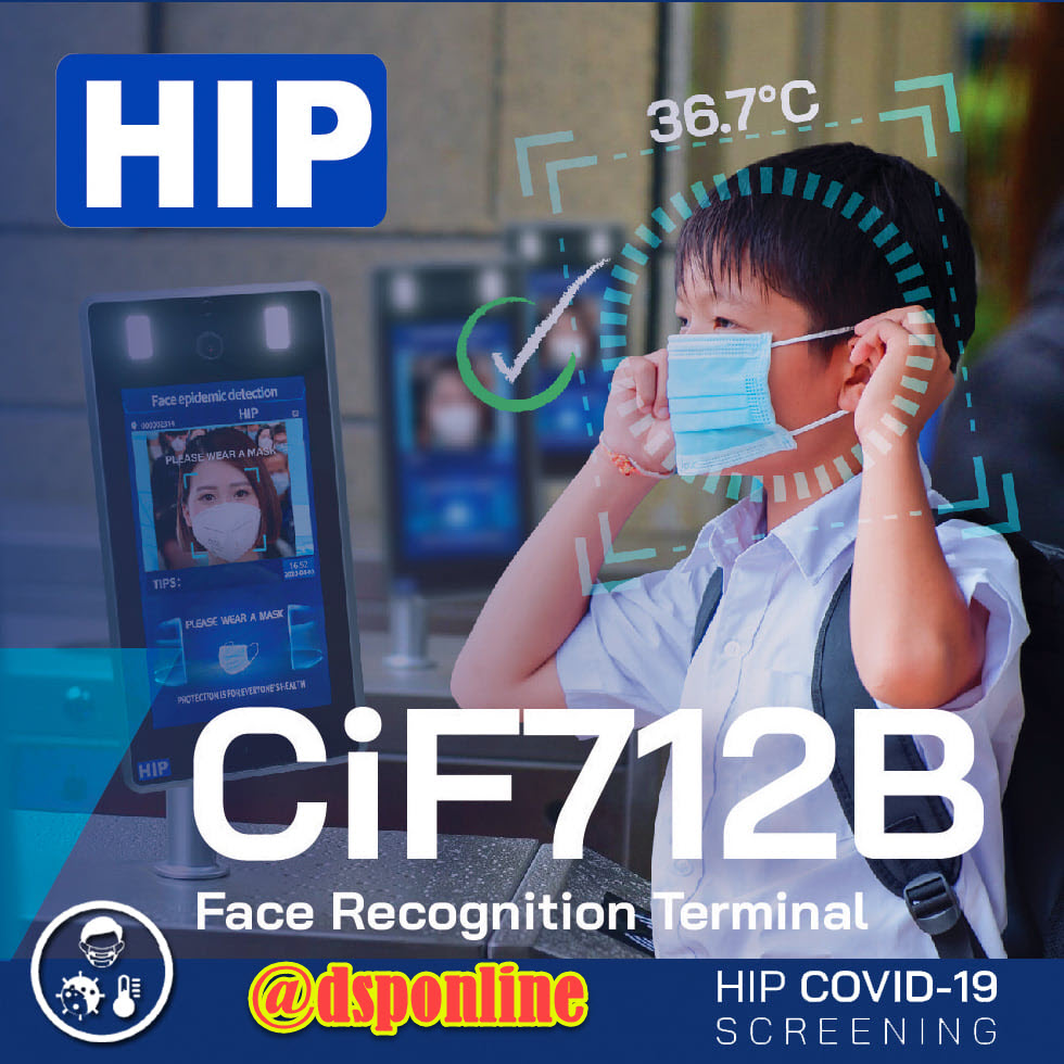 ขายถูก HIP CIF712ฺB Face Ai T้hermo Scan เครื่องสแกนใบหน้า+พร้อม ตรวจวัดอุณภูมิร่างกาย (ใช้คัดกรองผู้ป่วย Covid-19)