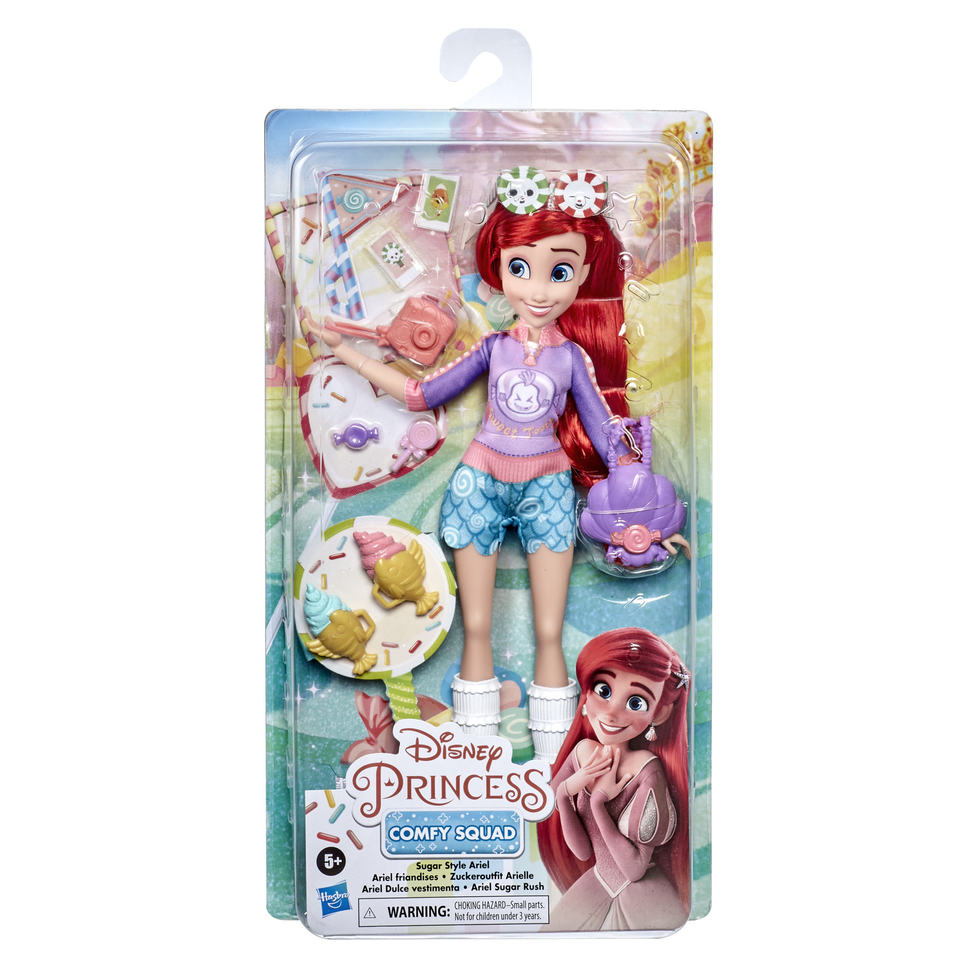 Hasbro Disney Princess Comfy Squad Sugar Style Ariel Fashion Doll ฮาสโบร ดิสนี่ย์ ปริ๊นเซส คอมฟี่ สควอด ตุ๊กตาเจ้าหญิง ชูก้าร์ สไตล์ แอเรียล ขนาด 10.5 นิ้ว ลิขสิทธิ์แท้