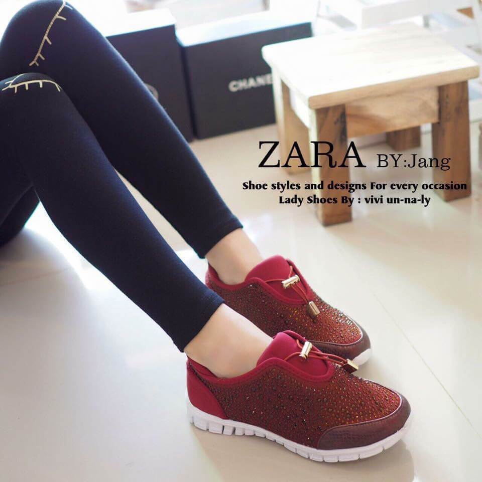 รองเท้า Zara Shiny Trainer 2015 (สีน้ำตาล)