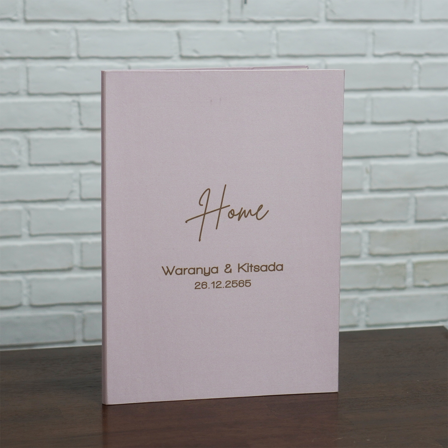 แฟ้มโฉนดที่ดิน สั่งทำใส่ข้อความ ลาย Minimal - Pink