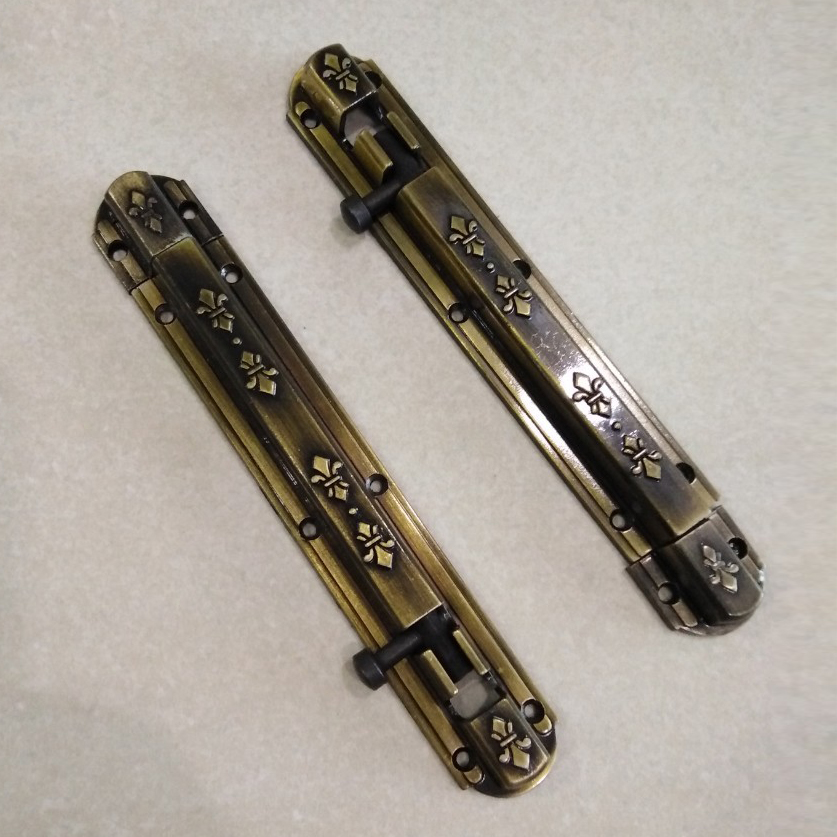 กลอนลาย 6 นิ้ว ทองเหลืองรมดำ ไรโน่(ดราก้อน) (2ชิ้น/แพ็ค)