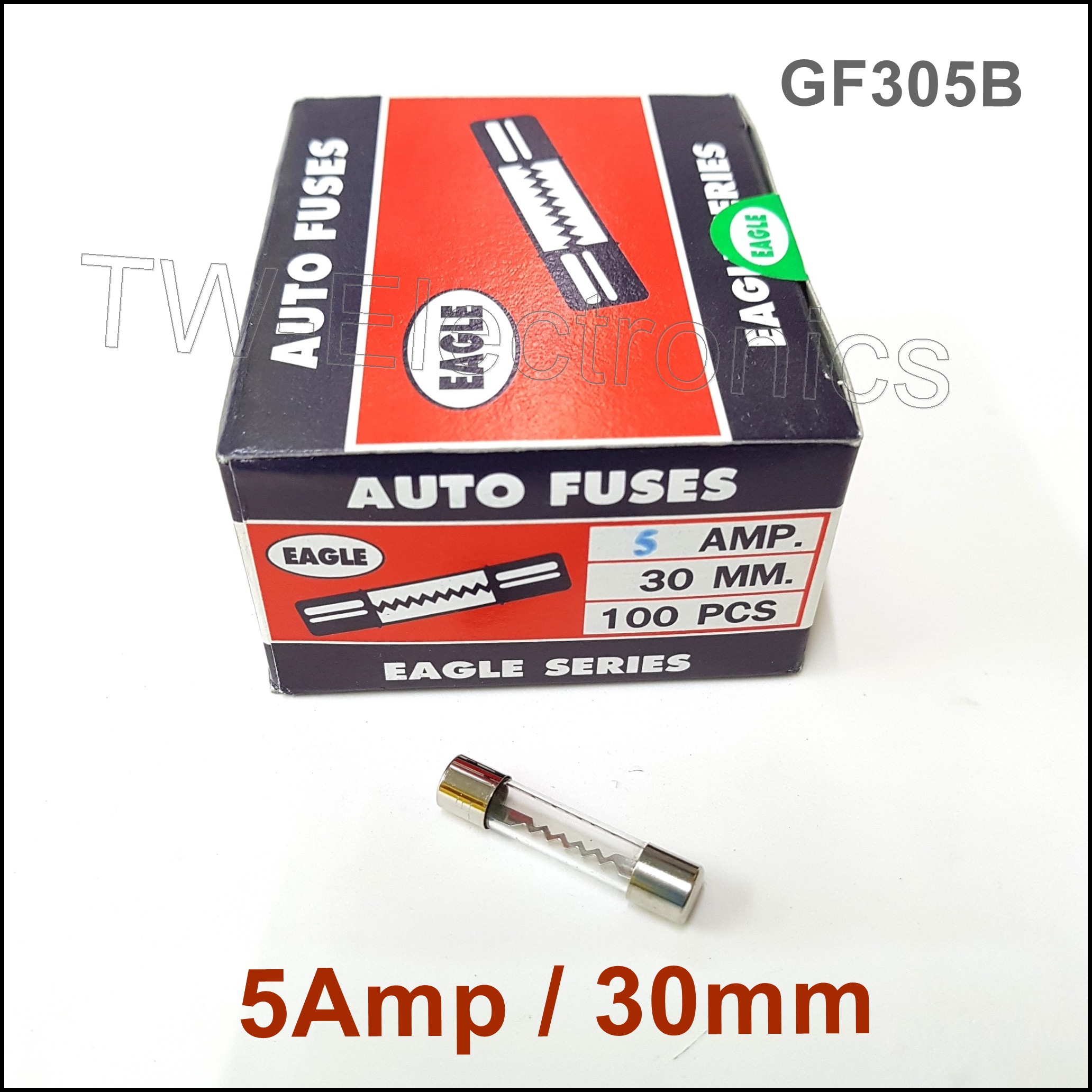 ฟิวส์แก้วยาว 5Amp / 30mm (100หลอด)