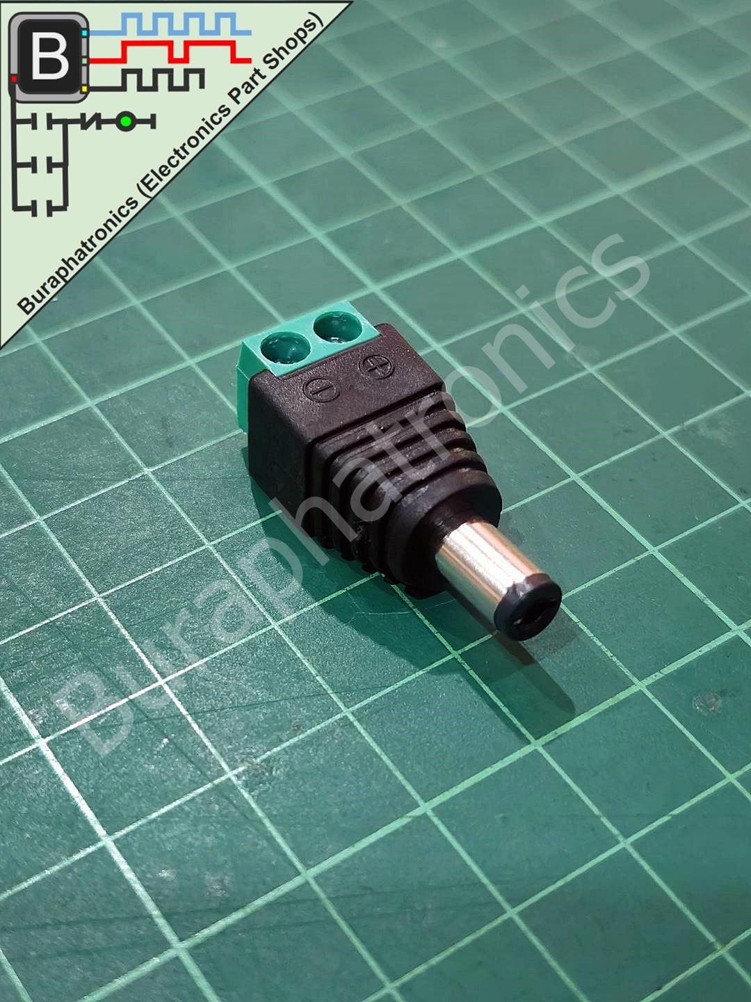 DC JACK Male Screw 5.5x2.1mm. (ขั้วต่อตัวเมีย)