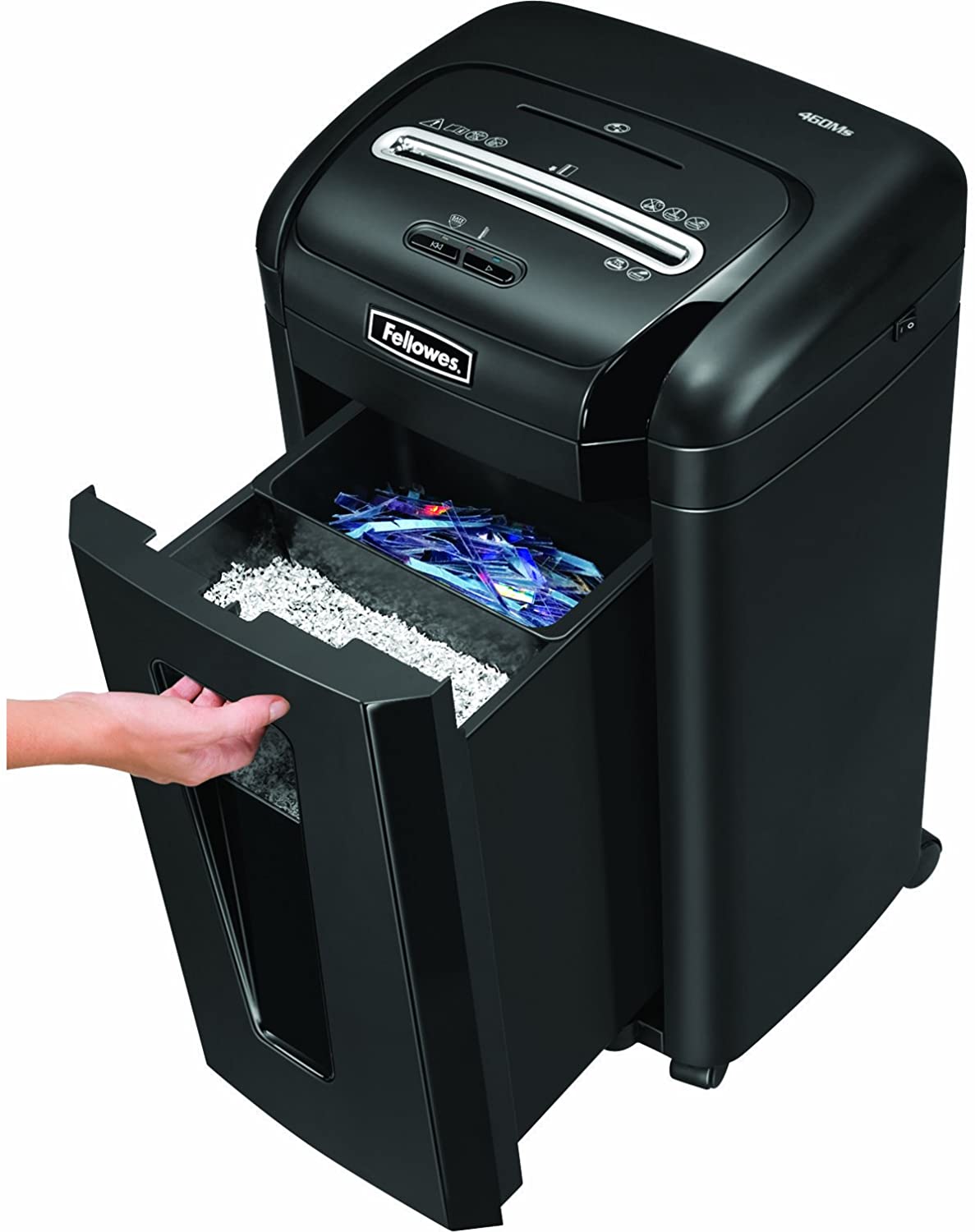 ขายถูก เครื่องทำลายเอกสาร Fellowes 460MS ครั้งละ 10 แผ่น (MicroShired) ขนาด 2x8 มม.