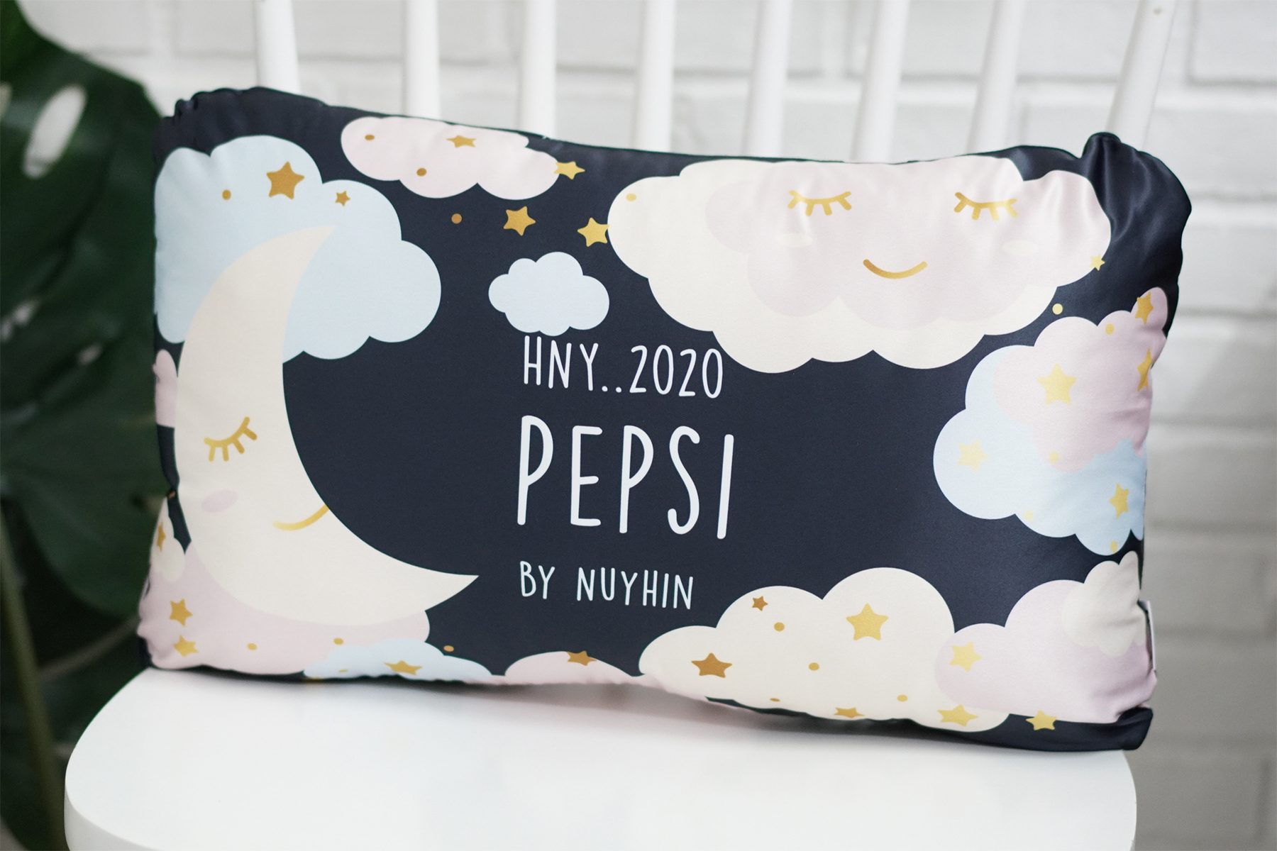 หมอนอิงทรงสี่เหลี่ยมยาว Moon - Navy