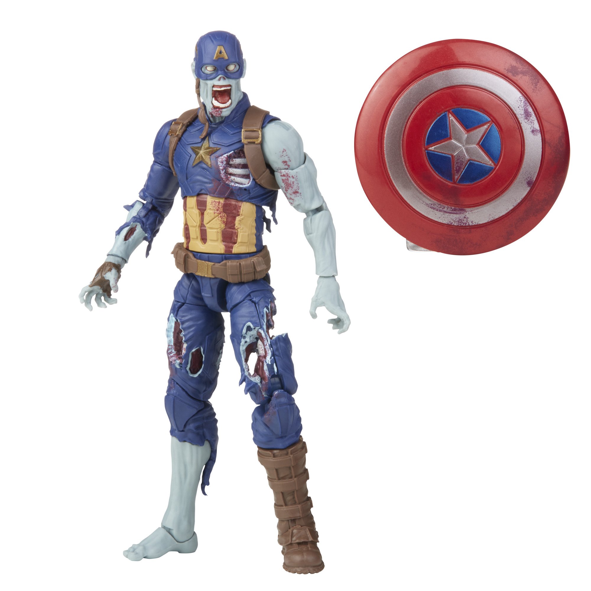 Hasbro Marvel Legends Series What If Zombie Captain America 6-inch Figure ฮาสโบร มาร์เวล เลเจนด์ ซีรี่ย์ส หุ่นโมเดลฟิกเกอร์ วอท อีฟ ซอมบี้ กัปตัน อเมริกา ขนาด 6 นิ้ว ลิขสิทธิ์แท้