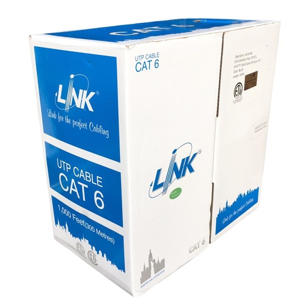 ขายถูก LINK US-9106A CAT6 UTP (250 MHz) w/Cross Filler, 24 AWG, CM Blue 305 M./Pull Bx.*ส่งฟรีเขต กทม.และปริมณฑล