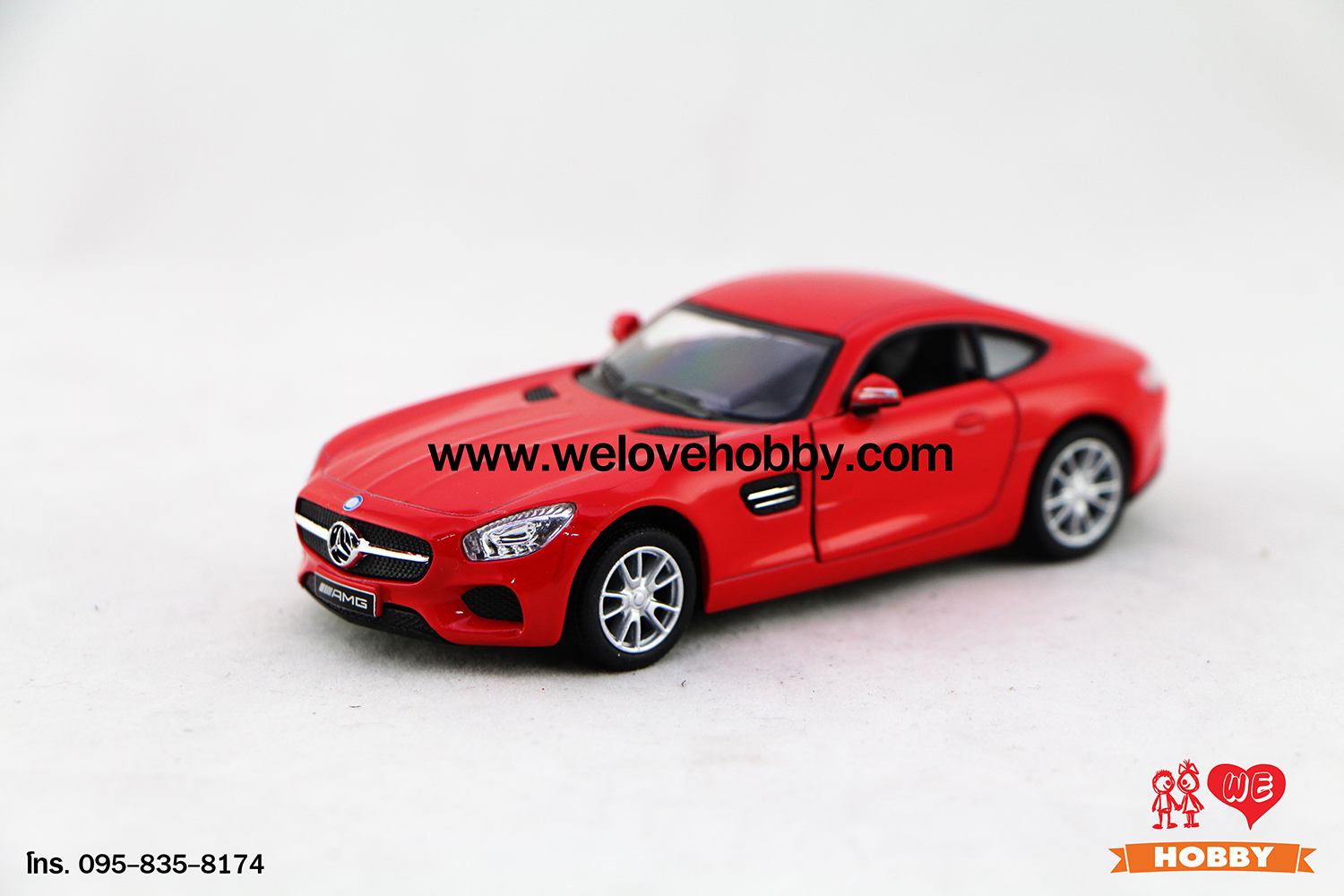 โมเดลรถ Mercedes-Benz AMG GT สีแดง Scale 1:36