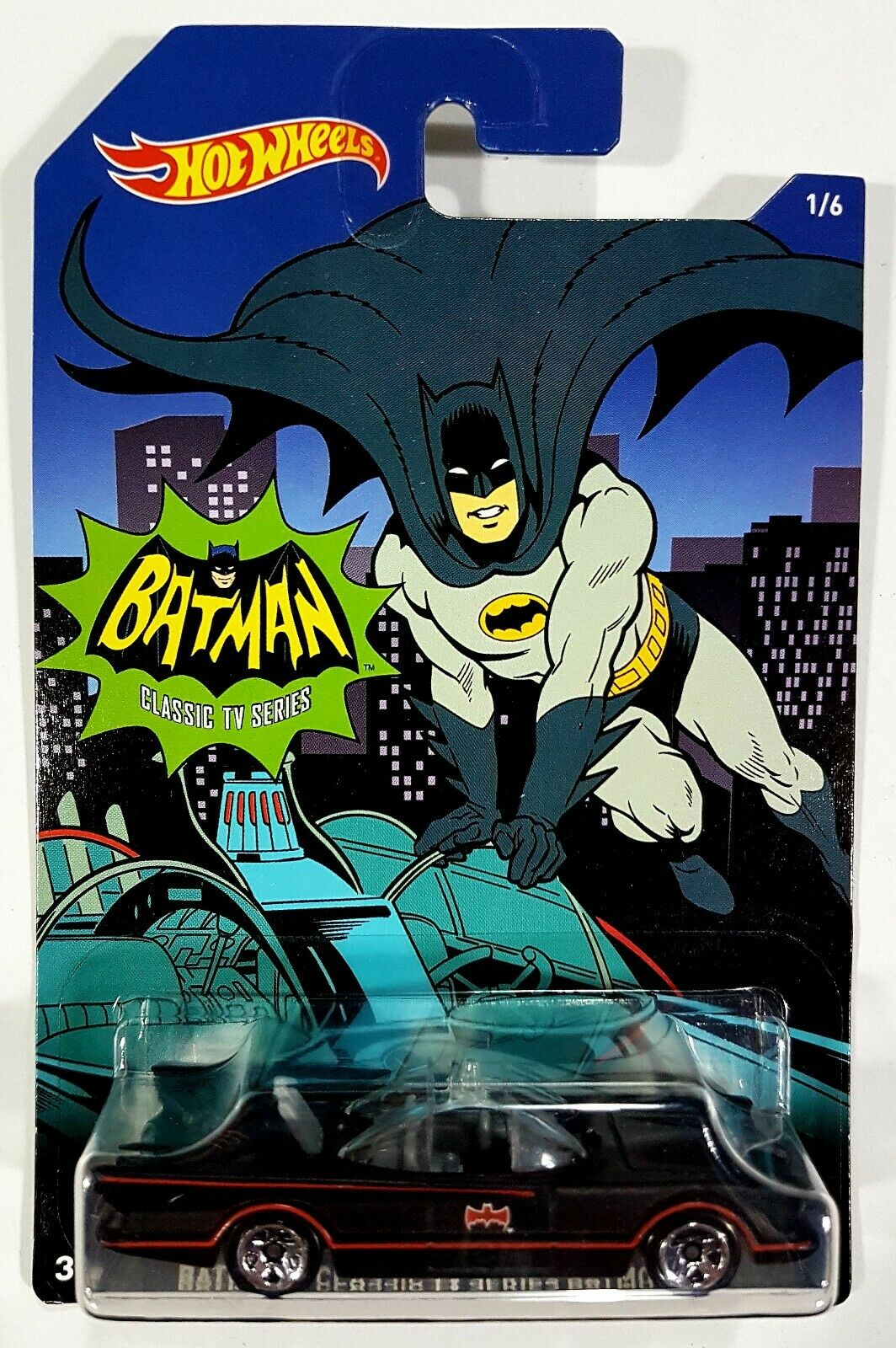 โมเดลรถแบทแมนฮอทวีล Hot Wheels - Batman Classic TV Series Batmobile