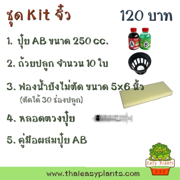ชุดปุ๋ยไฮโดรโปนิกส์ (Kit จิ๊ว)