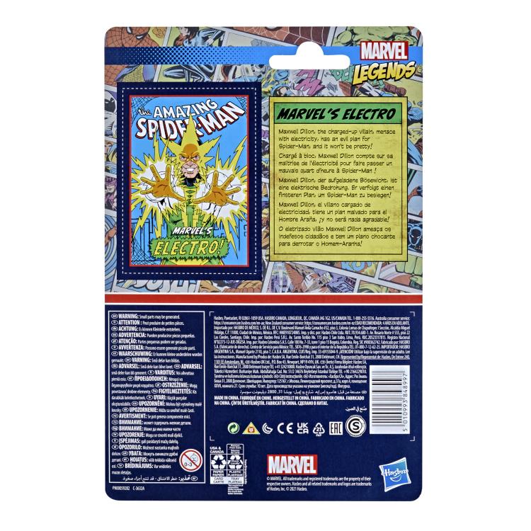 Hasbro Marvel Legends Series Electro 3.75-Inch Retro 375 Collection Action Figure ฮาสโบร มาร์เวล เลเจนด์ หุ่นโมเดลฟิกเกอร์ อิเล็คโทร ขนาด 3.75 นิ้ว ลิขสิทธิ์แท้